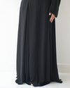 Silk Panel Abaya Black C238