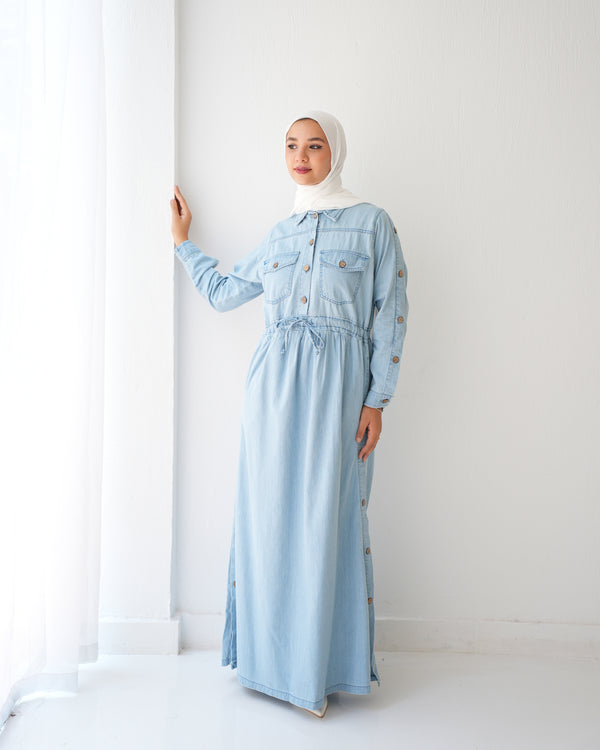 Maxi Denim Dress Blue C800