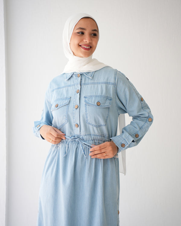 Maxi Denim Dress Blue C800