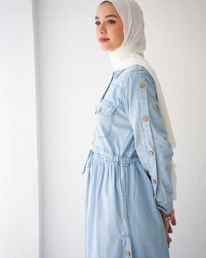 Maxi Denim Dress Blue C800
