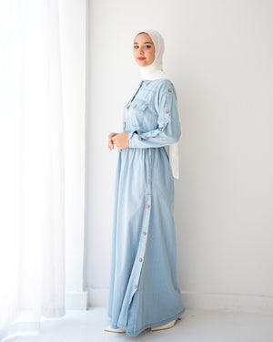Maxi Denim Dress Blue C800