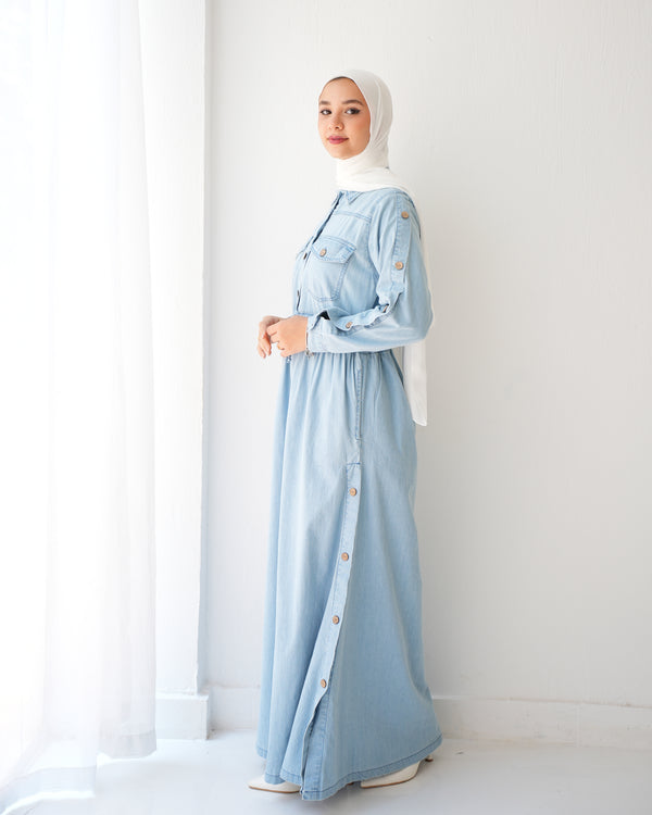 Maxi Denim Dress Blue C800