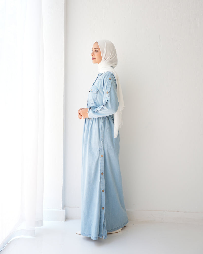 Maxi Denim Dress Blue C800