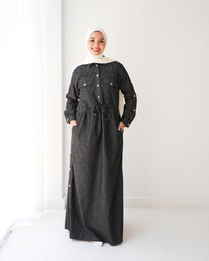 Maxi Denim Dress Grey C800