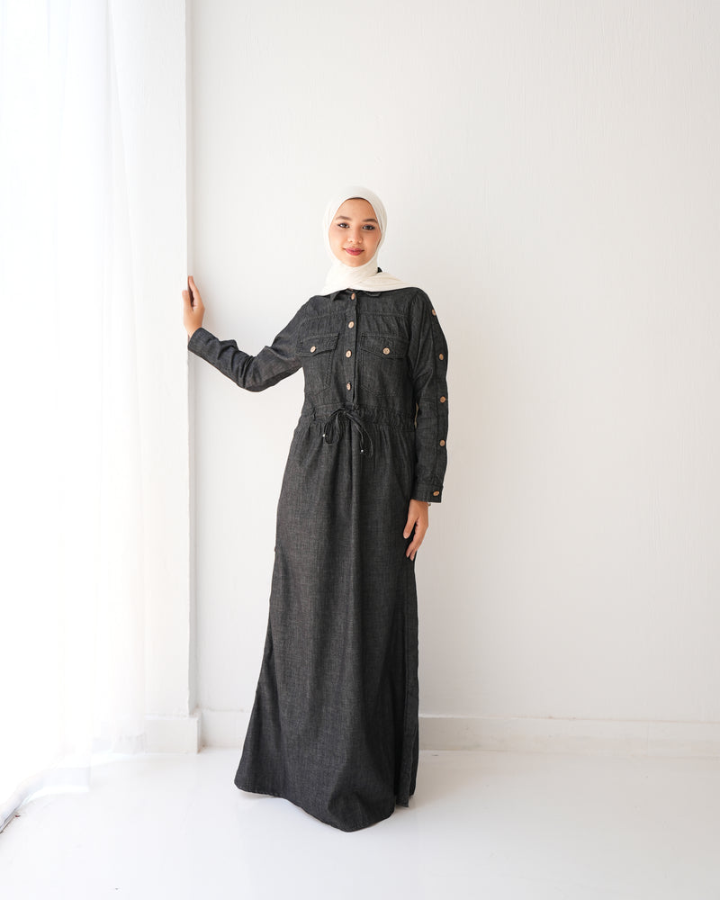 Maxi Denim Dress Grey C800
