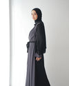 Sided Chiffon Crepe Abaya Grey C46