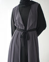 Sided Chiffon Crepe Abaya Grey C46