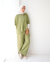 Over Sized Poncho and Pants Set Mint C11063