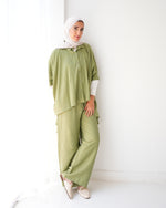 Over Sized Poncho and Pants Set Mint C11063