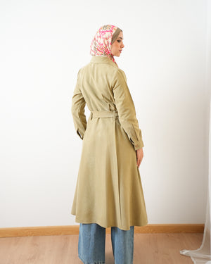 Suede Maxi Shirt Dress Pistachio C255