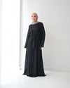 Sided Chiffon Crepe Abaya Black C46