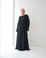 Sided Chiffon Crepe Abaya Black C46