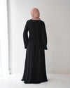Sided Chiffon Crepe Abaya Black C46