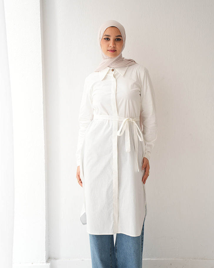 Poplin Long Chemise Offwhite C241