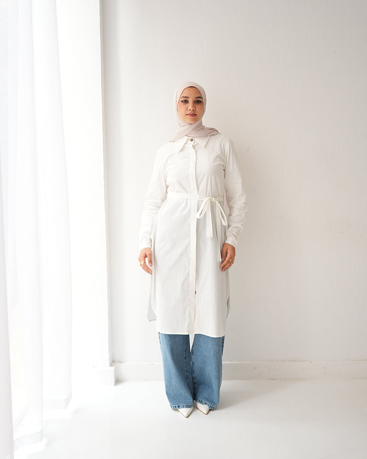 Poplin Long Chemise Offwhite C241