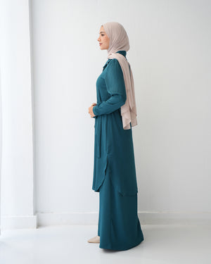 Wide Leg Pants Blue Teal C1201