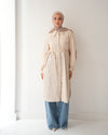 Poplin Long Chemise Beige C241