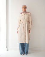 Poplin Long Chemise Beige C241