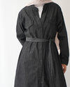 Denim Shirt Dress Black Grey C400