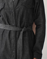 Denim Shirt Dress Black Grey C400