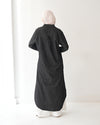 Denim Shirt Dress Black Grey C400