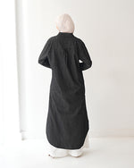 Denim Shirt Dress Black Grey C400