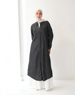 Denim Shirt Dress Black Grey C400