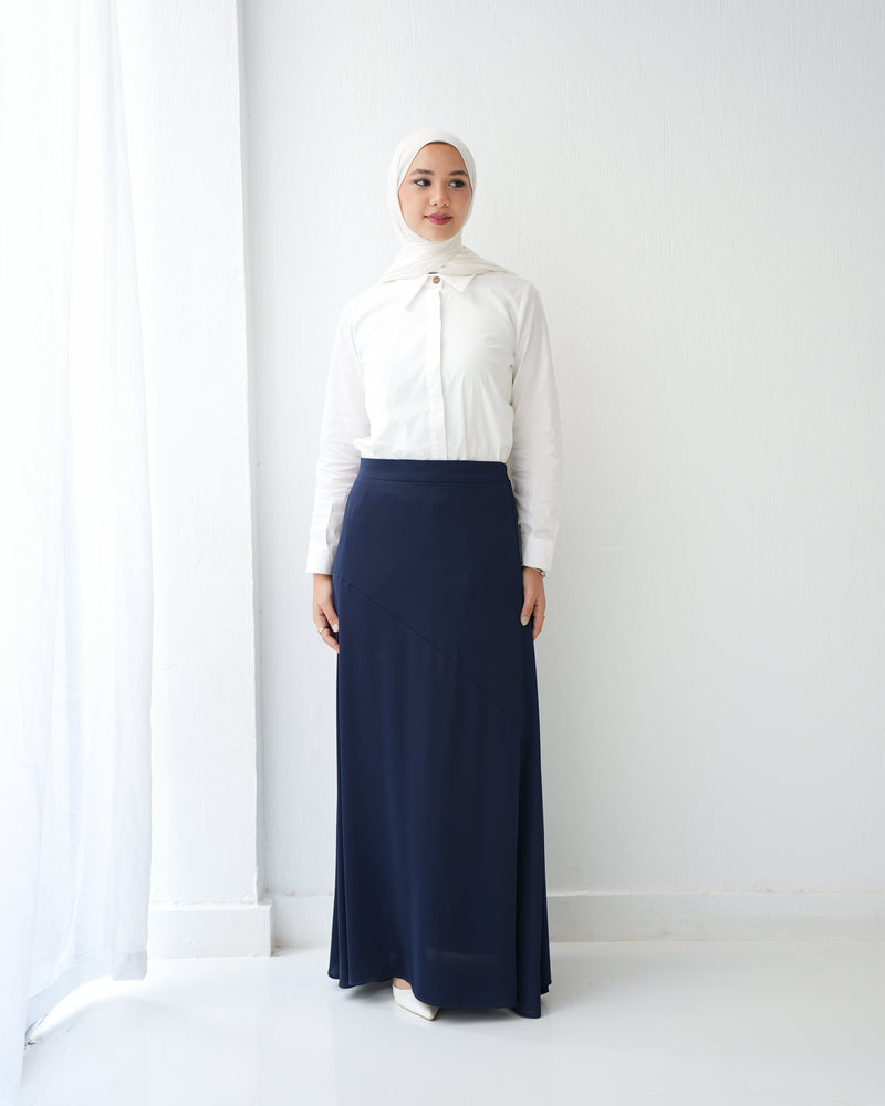 A-Line Maxi Skirt Navy C171