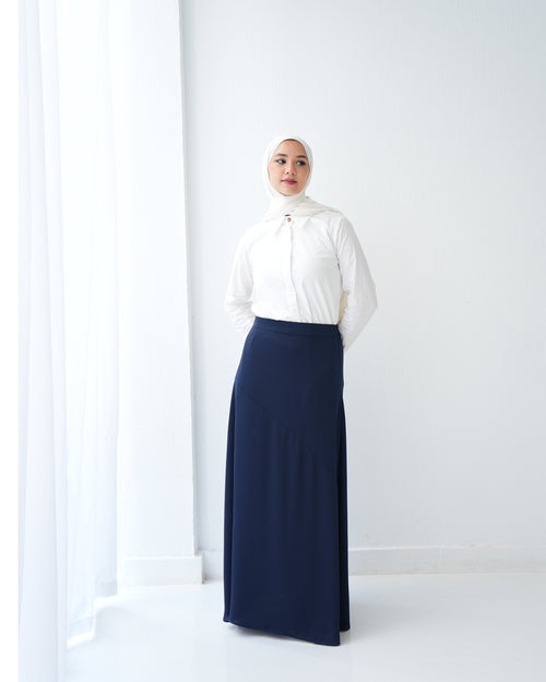 A-Line Maxi Skirt Navy C171
