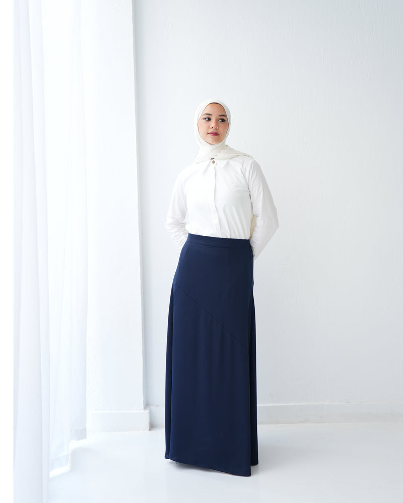 A-Line Maxi Skirt Navy C171