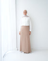 A-Line Maxi Skirt Beige C171