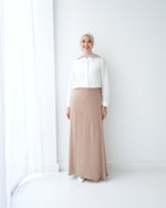 A-Line Maxi Skirt Beige C171