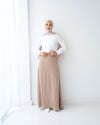 A-Line Maxi Skirt Beige C171