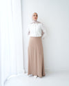 A-Line Maxi Skirt Beige C171