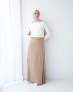 A-Line Maxi Skirt Beige C171