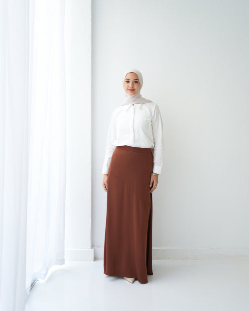 A-Line Maxi Skirt Rust C171