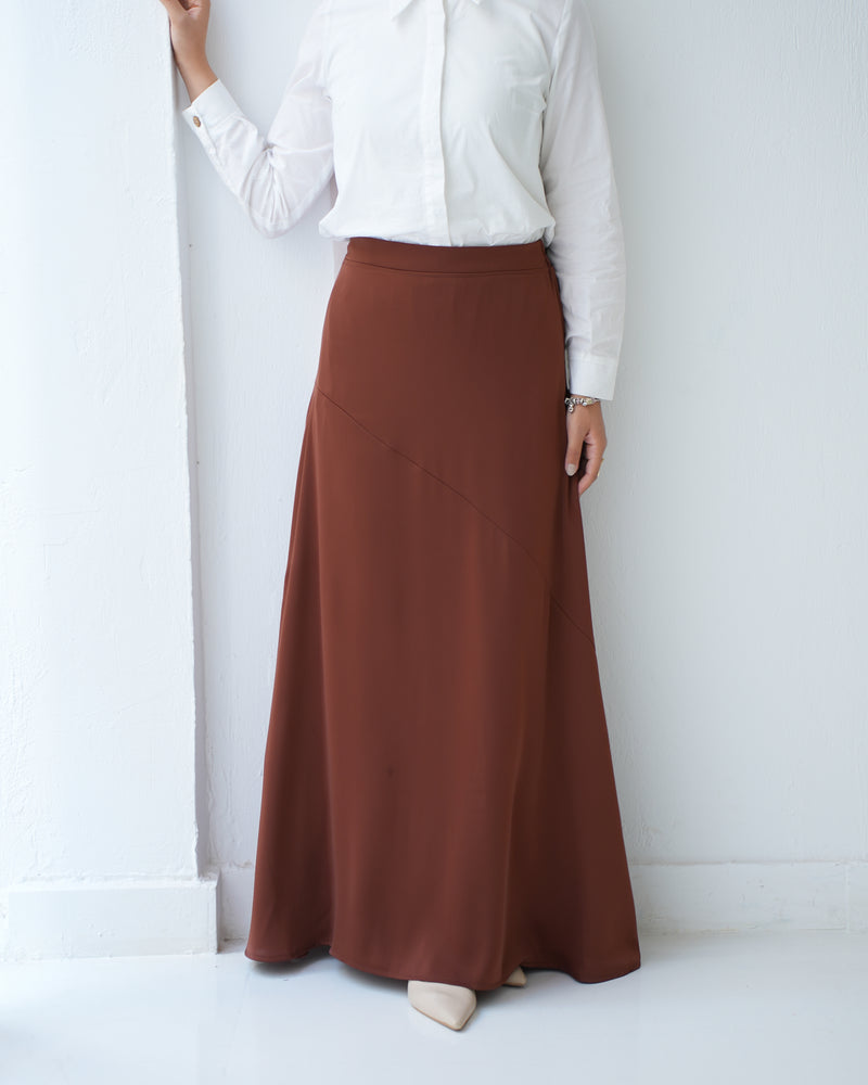 A-Line Maxi Skirt Rust C171
