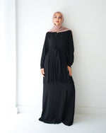 Front Pleated Tie Abaya C78