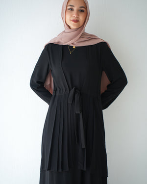 Front Pleated Tie Abaya C78
