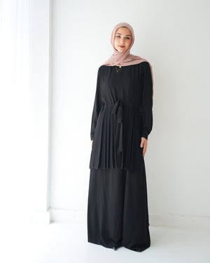 Front Pleated Tie Abaya C78