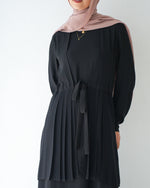 Front Pleated Tie Abaya C78