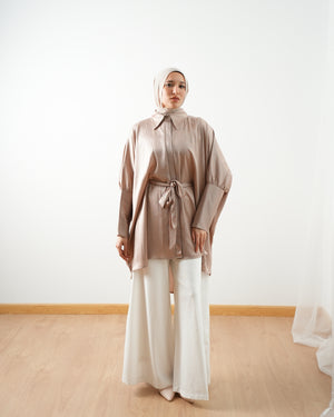 Shimmer Free Size Blouse Beige C2232