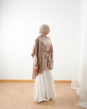 Shimmer Free Size Blouse Beige C2232