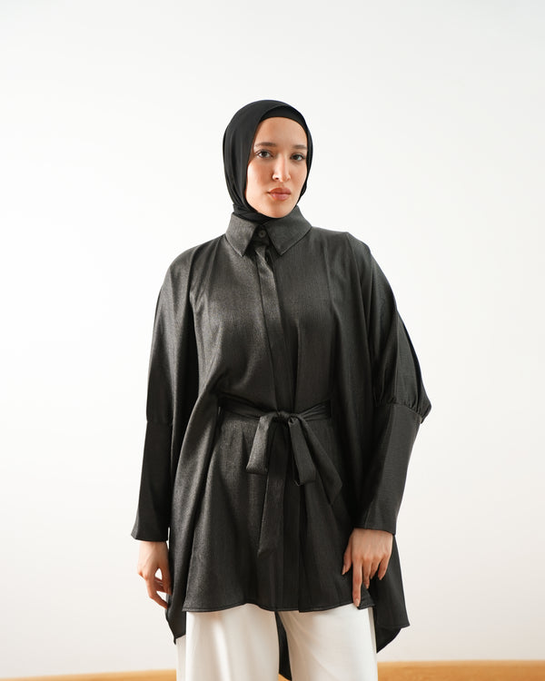 Shimmer Free Size Blouse Black C2232