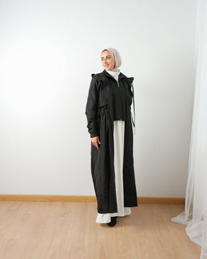 Zippered Waterproof Coat Black C502