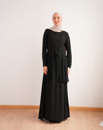 Front Pleated Tie Abaya C78