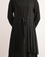 Front Pleated Tie Abaya C78
