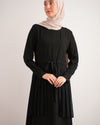 Front Pleated Tie Abaya C78