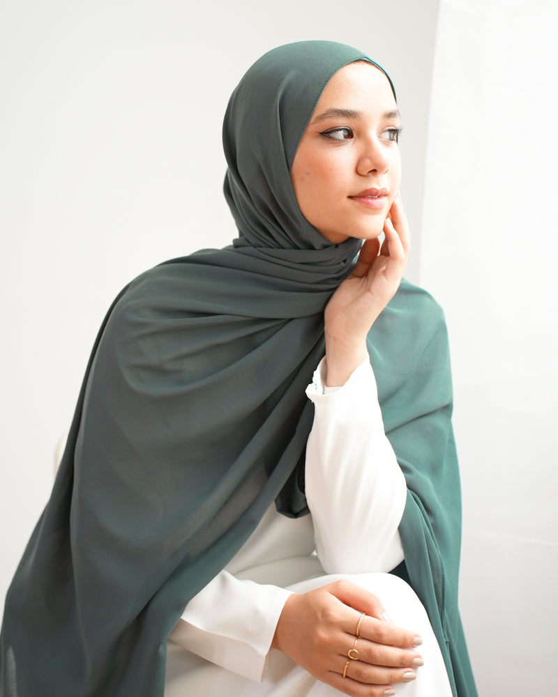 Soft Cotton Chiffon Scarf Sage
