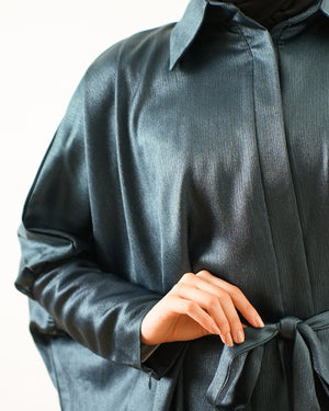 Shimmer Free Size Blouse Teal C2232